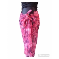 Wzorzysta spódnica plażowa chusta PAREO L/XL w kolorze amarantu